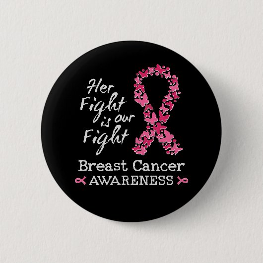 Badge Rond 5 Cm Son combat est notre combat Conscience du cancer d (Devant)