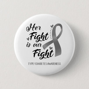 Badge Rond 5 Cm Son combat est notre combat Type 1 Sensibilisation
