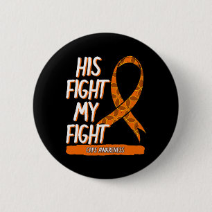 Badge Rond 5 Cm Son combat Mon combat CRPS Sensibilisation Orange