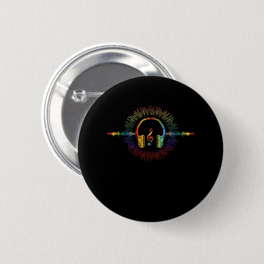 Badge Rond 5 Cm Son Engineer Audio Wave Audio Engineer Musique (Devant & derrière)