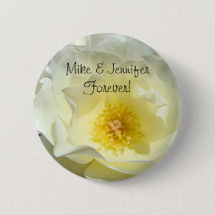 Badge Rond 5 Cm Son et son nom pour toujours! boutons Rose Flower