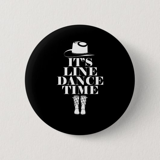 Badge Rond 5 Cm Son Line Dance Time Line Dancing Music Boots Cadea (Devant)