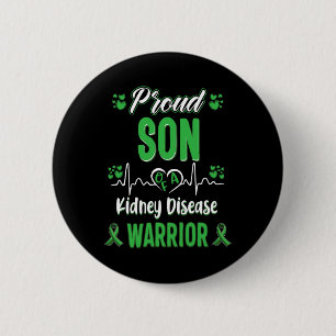 Badge Rond 5 Cm Son Maladie du rein Guerrier Sensibilisation Ruban