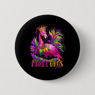 Badge Rond 5 Cm Son Mardi Gras Yall Mardi Gras Flamant rose Fête F