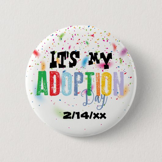 Badge Rond 5 Cm Son mon jour d'adoption par des ozias (Devant)