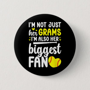 Badge Rond 5 Cm Son plus grand fan Softll Grams d'un joueur Softll