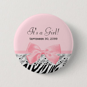 Badge Rond 5 Cm Son une copie de zèbre de ruban et de dentelle de