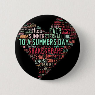 Badge Rond 5 Cm Sonnet de Shakespeare