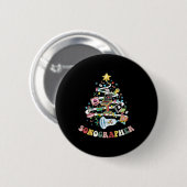 Badge Rond 5 Cm Sonographe de Noël Ultrasound Technologue Xmas (Devant & derrière)