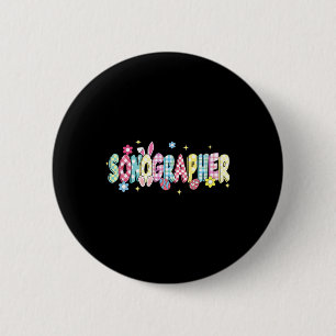 Badge Rond 5 Cm Sonographe Super Rétro Bunny Ear Drôle Gi de Pâque