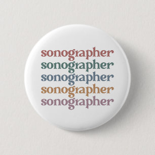 Badge Rond 5 Cm Sonographe Ultrasound Tech Retro Sonographer Cadea