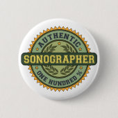 Badge Rond 5 Cm Sonographer authentique (Devant)