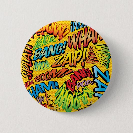 Badge Rond 5 Cm Sons de Pop Art de Bande Dessinée (Devant)