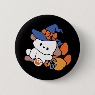Badge Rond 5 Cm Sorcière à mâcher en entraînement - Chien d'Hallow