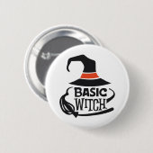 Badge Rond 5 Cm Sorcière de base - Halloween (Devant & derrière)