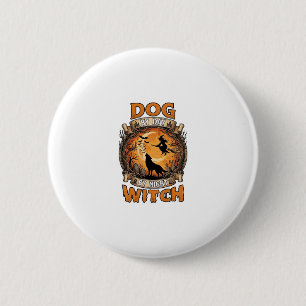 Badge Rond 5 Cm Sorcière de jour de nuit de loup de Halloween Chau