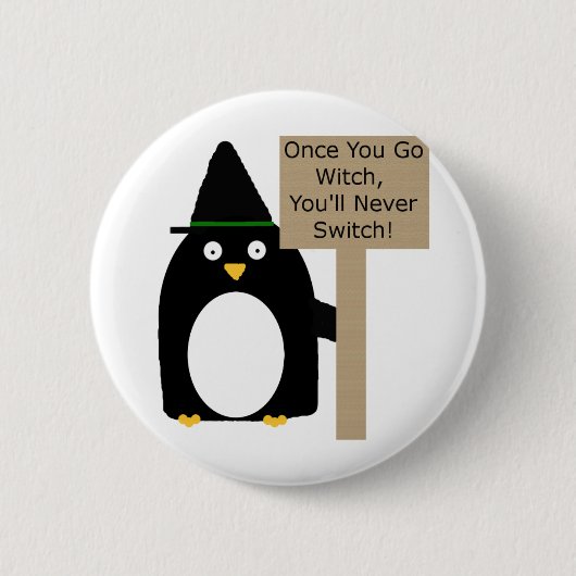 Badge Rond 5 Cm Sorcière de pingouin (Devant)