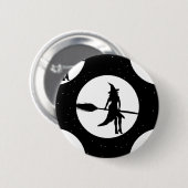 Badge Rond 5 Cm sorcière d'halloween (Devant & derrière)