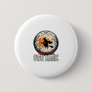 Badge Rond 5 Cm Sorcière d'Halloween possède un design de maillot