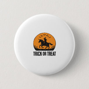 Badge Rond 5 Cm Sorcière d'Halloween Trick Or Treat Lune Vintage_1