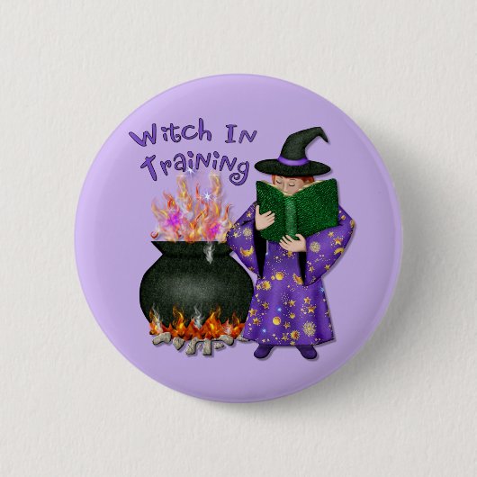 Badge Rond 5 Cm Sorcière en formation (Devant)