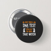 Badge Rond 5 Cm Sorcière graphique de test ADN d'Halloween drôle (Devant & derrière)