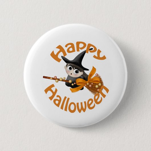 Badge Rond 5 Cm Sorcière heureuse (Devant)