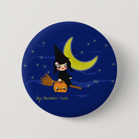 Badge Rond 5 Cm Sorcière mignonne ! (Devant)