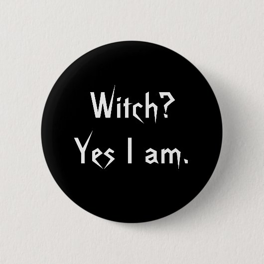 Badge Rond 5 Cm Sorcière ? Oui j'Am. (Devant)