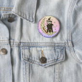 Badge Rond 5 Cm sorcière singe chaussette  (En situation)