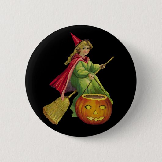 Badge Rond 5 Cm Sorcière volante (Devant)