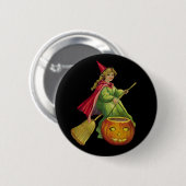 Badge Rond 5 Cm Sorcière volante (Devant & derrière)
