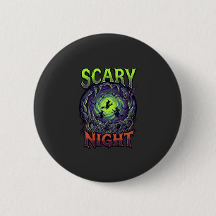 Badge Rond 5 Cm Sorcières de nuit effrayantes Grotte de chauves-so