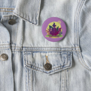 Badge Rond 5 Cm Sorcières Halloween Yoga Namaste