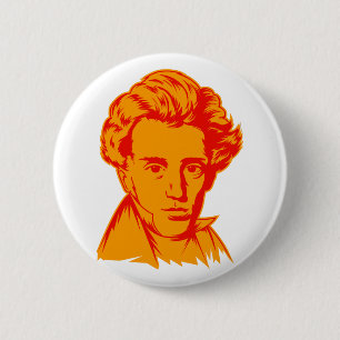 Badge Rond 5 Cm Soren Kierkegaard philosophie portra existentialis