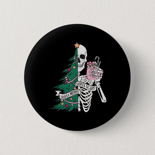 Badge Rond 5 Cm Sorta Effrayant Sorta Joyeux Noël (Devant)