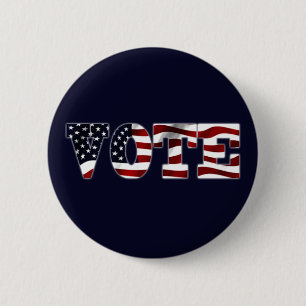 Badge Rond 5 Cm Sortez Et Votez Dessin Drapeau USA