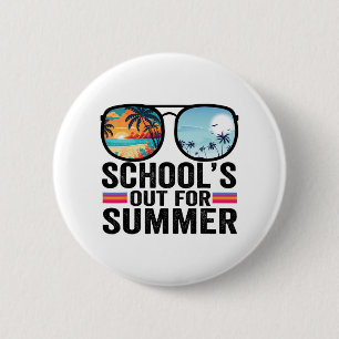 Badge Rond 5 Cm Sortie Pour L'Été Gles Dernier Jour De L'École Ens