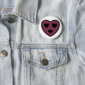 Badge Rond 5 Cm Sortie visage coeur (En situation)