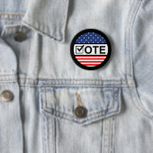 Badge Rond 5 Cm Sortir et voter (En situation)