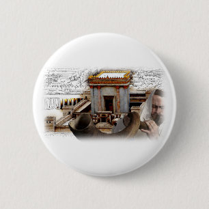 Badge Rond 5 Cm Soufflez le Shofar dans Zion