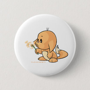 Badge Rond 5 Cm Souhait de Kacheek orange