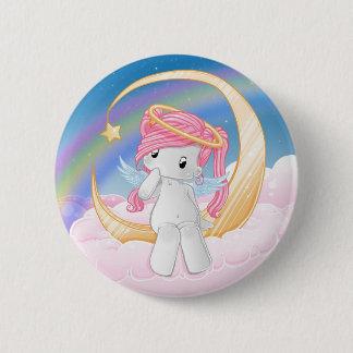 Badge Rond 5 Cm Souhait sur une étoile