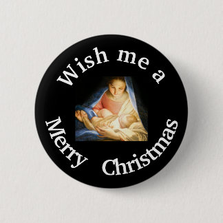 Badge Rond 5 Cm Souhaitez-moi un bouton Merry CHRISTmas