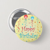 Badge Rond 5 Cm Souhaits d'anniversaire - bouton de Pin (Devant & derrière)