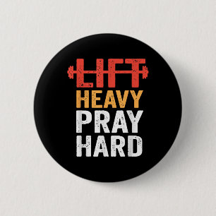 Badge Rond 5 Cm Soulever Lourd Priez Fort Gym Entraînement Chrétie