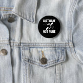 Badge Rond 5 Cm Sourde Non Rude Sourde Sensibilisation Yellow Ribb (En situation)