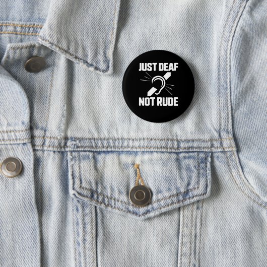 Badge Rond 5 Cm Sourde Non Rude Sourde Sensibilisation Yellow Ribb (En situation)