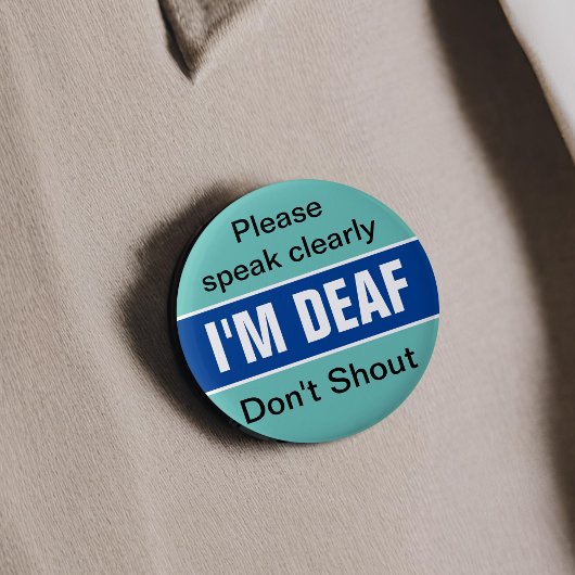 Badge Rond 5 Cm Sourds, malentendants, surdité, moins entendants
