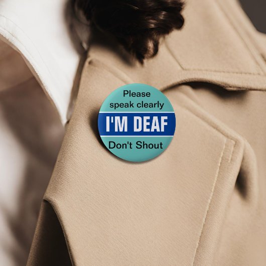 Badge Rond 5 Cm Sourds, malentendants, surdité, moins entendants